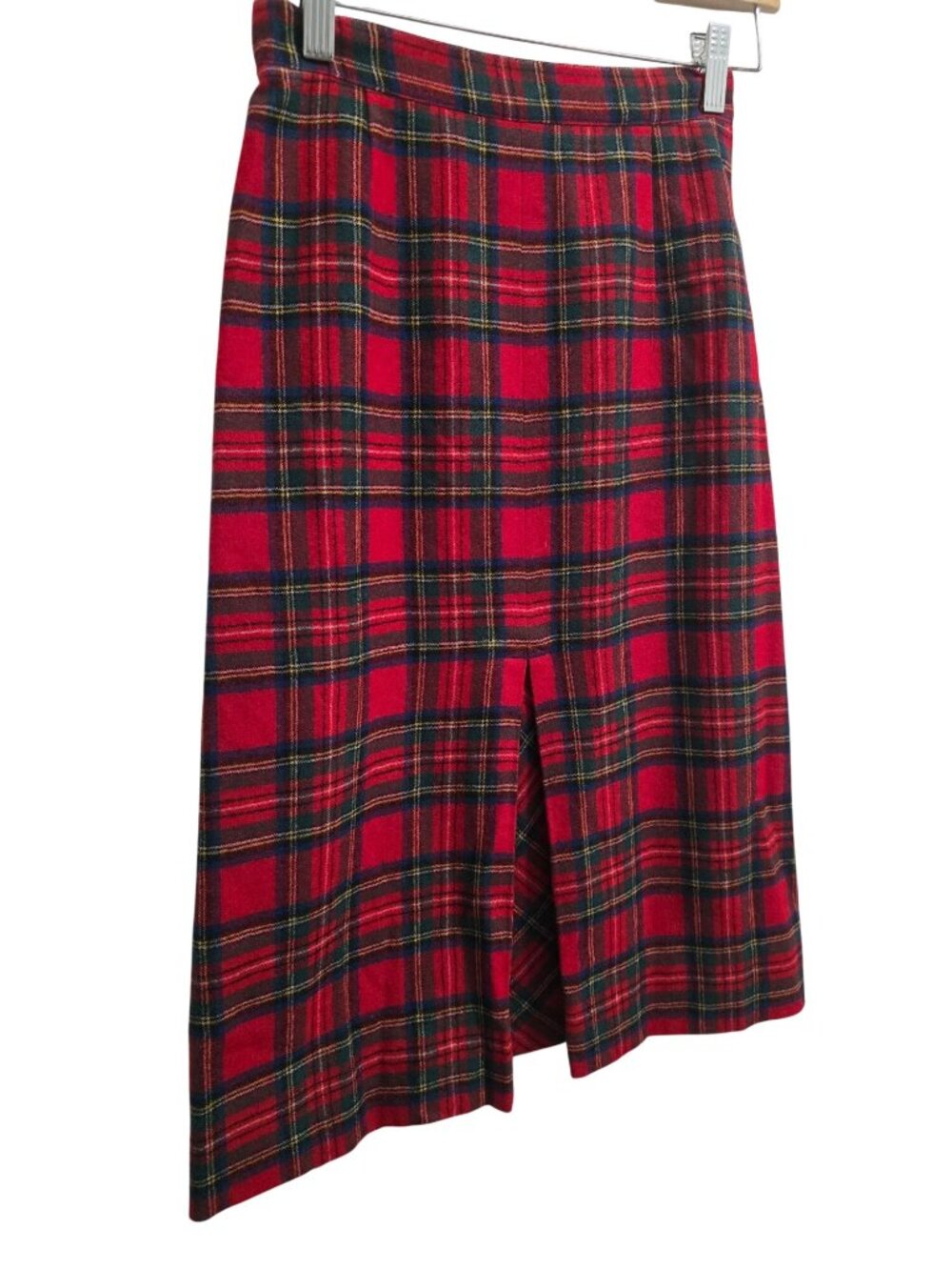 Vintage 50-60's Pendleton Tartan Red Plaid Virgin Wool A-Line Skirt Size 14 READ - Picture 4 of 10